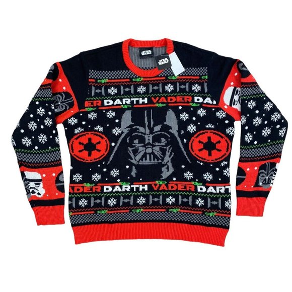 Star Wars Darth Vader Geeknet Ugly Christmas Sweater Men XXL Black Crew Neck NWT - Picture 6 of 7
